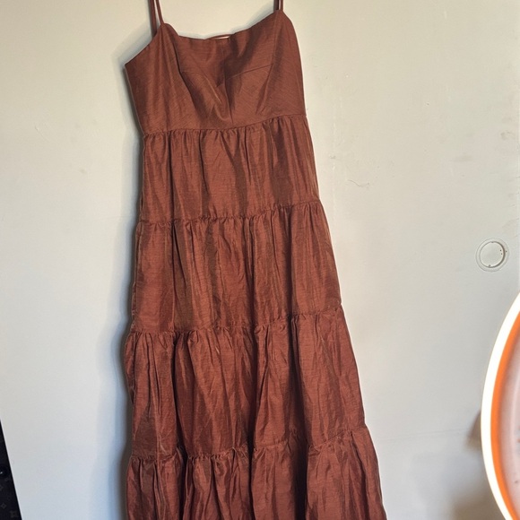 Chic Strapless Rust Dress - Picture 2 of 12